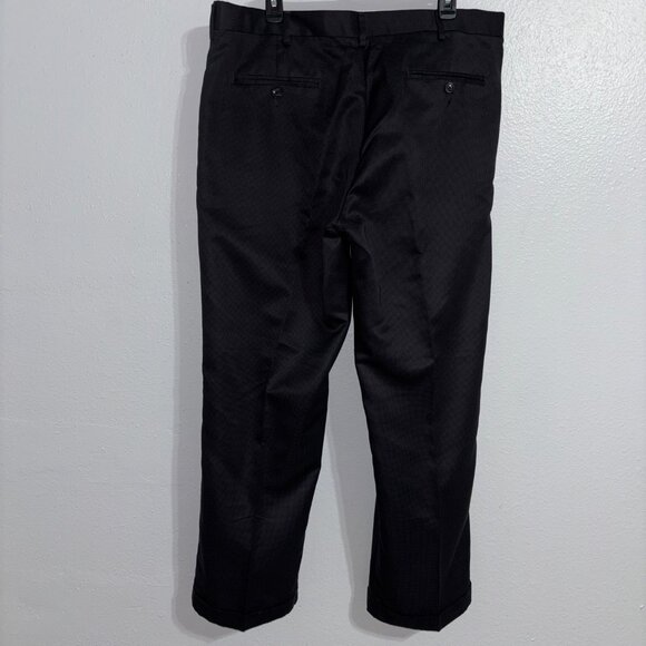 Perry Ellis Portfolio Men’s‎ Dress Pants 38x30 Gray Micro Check Pleated Cuffed - Picture 4 of 14